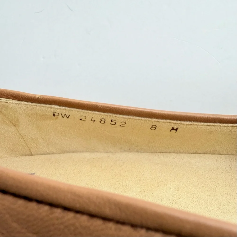 Stuart Weitzman Quilty Wedge in Camel / Tan Leather with Rhinestone Detail Bow 8 - Picture 15 of 16